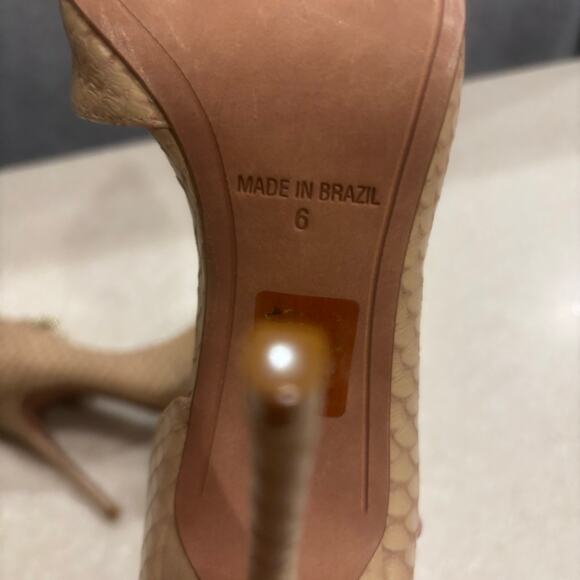 BCBGMAXAZRIA Nexxa Women's Size 6 Almond Snake Print Carrano Dress Pump Heels - Picture 9 of 11